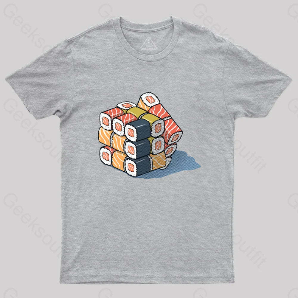 Sushi Cube Puzzle T-Shirt Grey / S