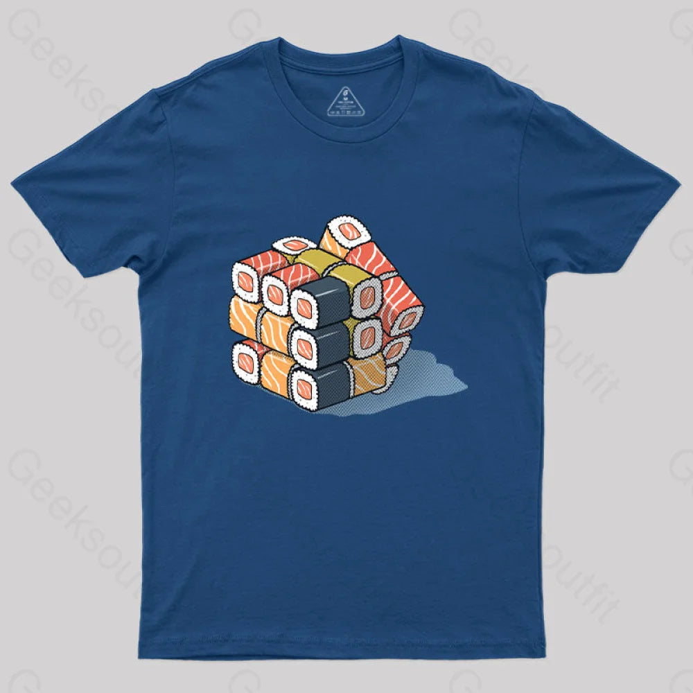Sushi Cube Puzzle T-Shirt Navy / S