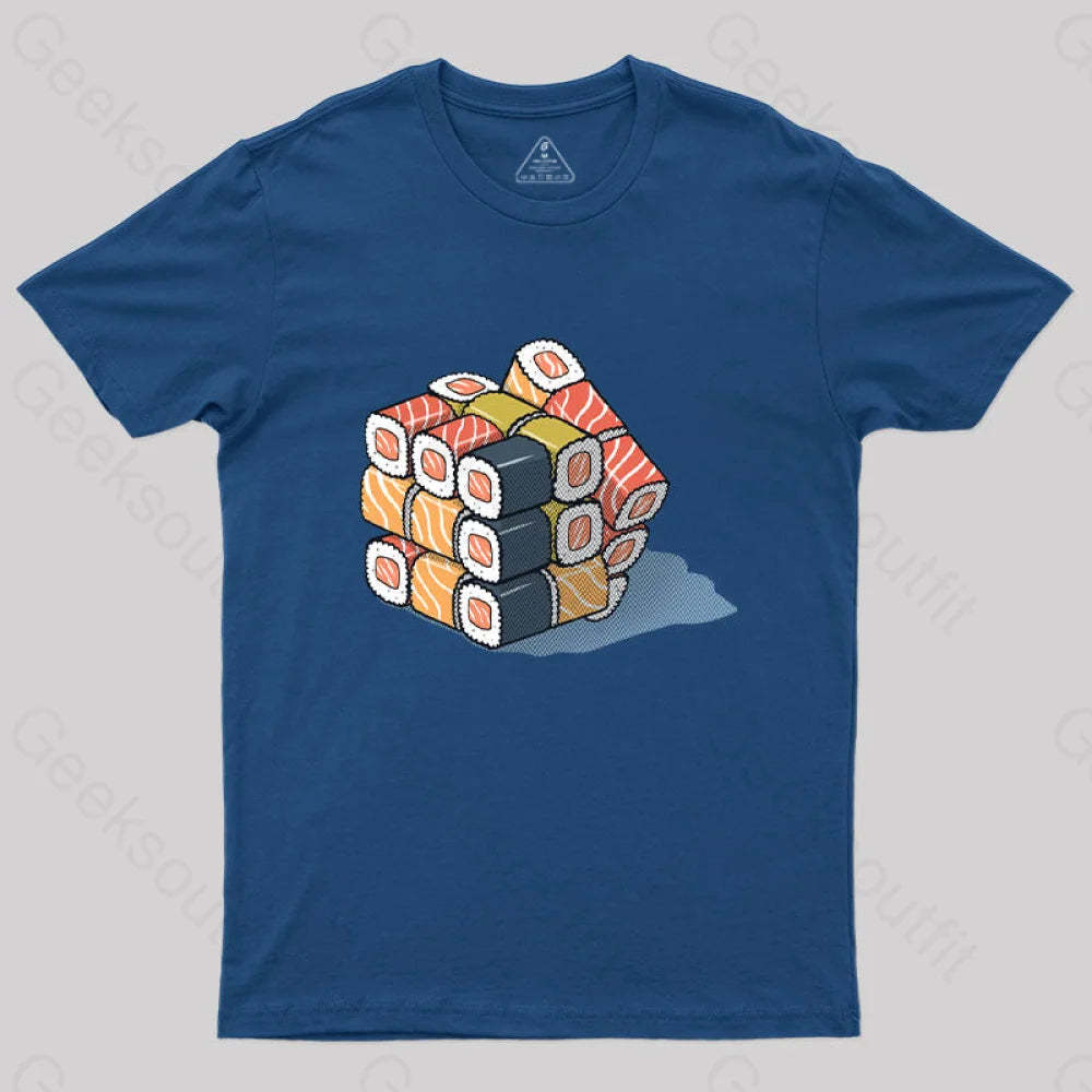 Sushi Cube Puzzle T-Shirt Navy / S