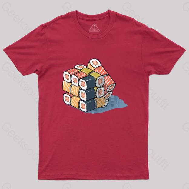 Sushi Cube Puzzle T-Shirt Red / S
