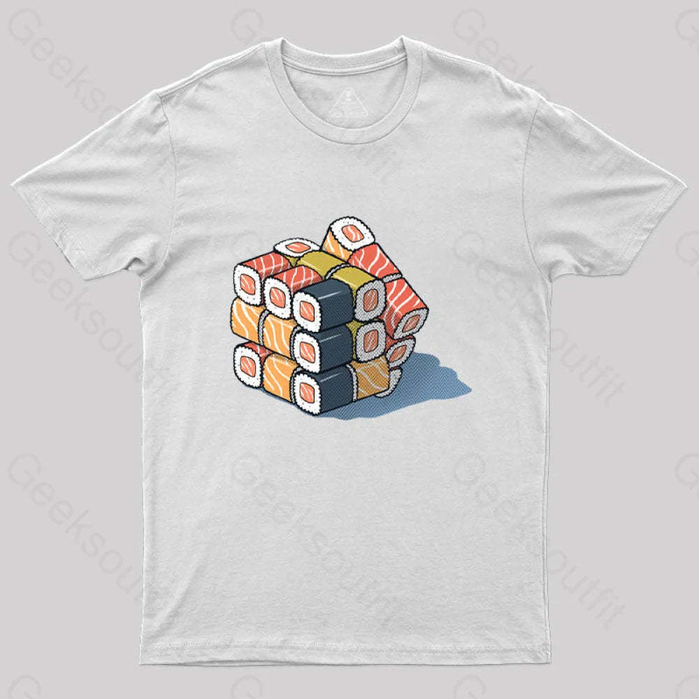 Sushi Cube Puzzle T-Shirt White / S