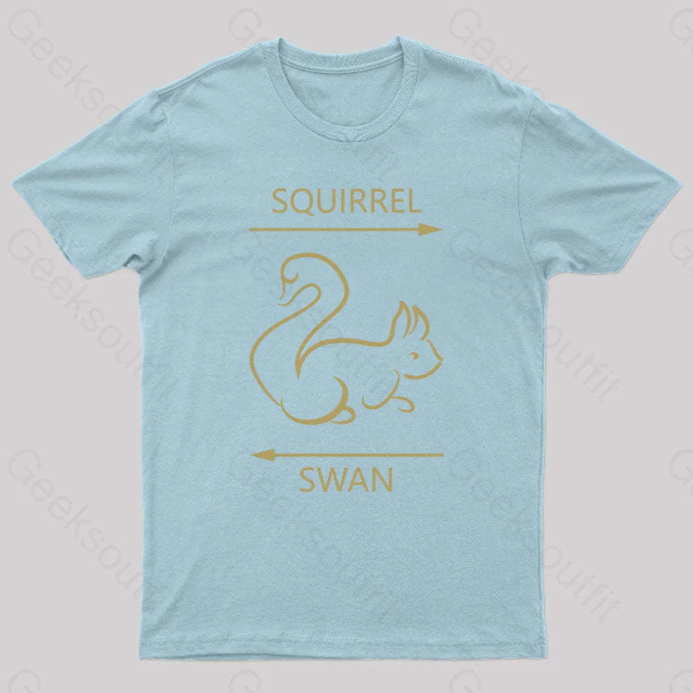 Swan Or Squirrel Geek T-Shirt Light Blue / S