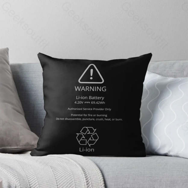 Swollen Battery Lithium-Ion Pillowcase 40*40Cm / Geekpc035