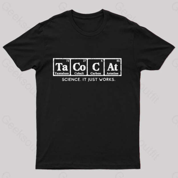 Tacocat Science It Just Works T-Shirt Black / S