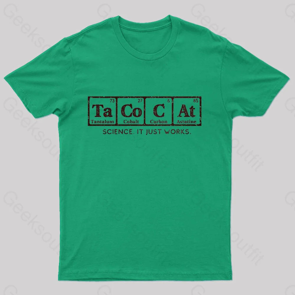 Tacocat Science It Just Works T-Shirt Green / S