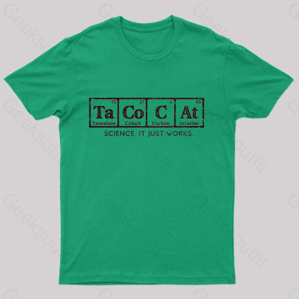 Tacocat Science It Just Works T-Shirt Green / S