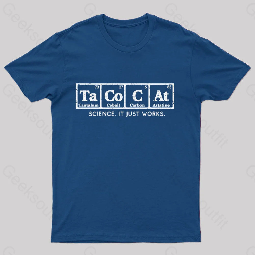 Tacocat Science It Just Works T-Shirt Navy / S