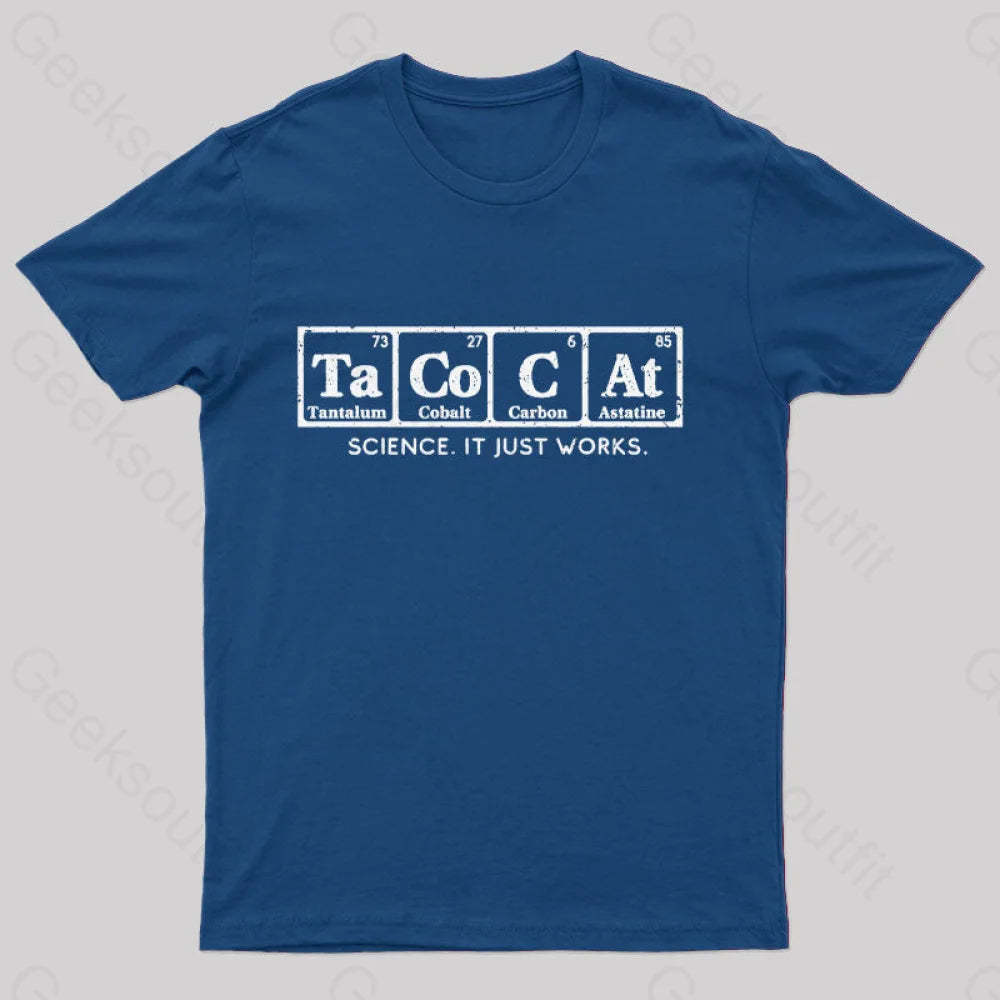 Tacocat Science It Just Works T-Shirt Navy / S
