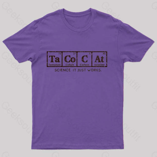 Tacocat Science It Just Works T-Shirt Purple / S