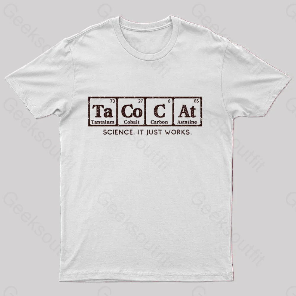 Tacocat Science It Just Works T-Shirt White / S