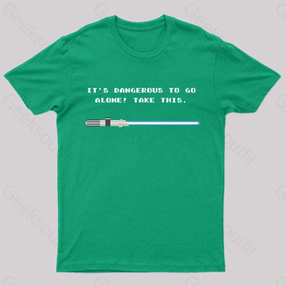 Take This Lightsaber Nerd T-Shirt Green / S