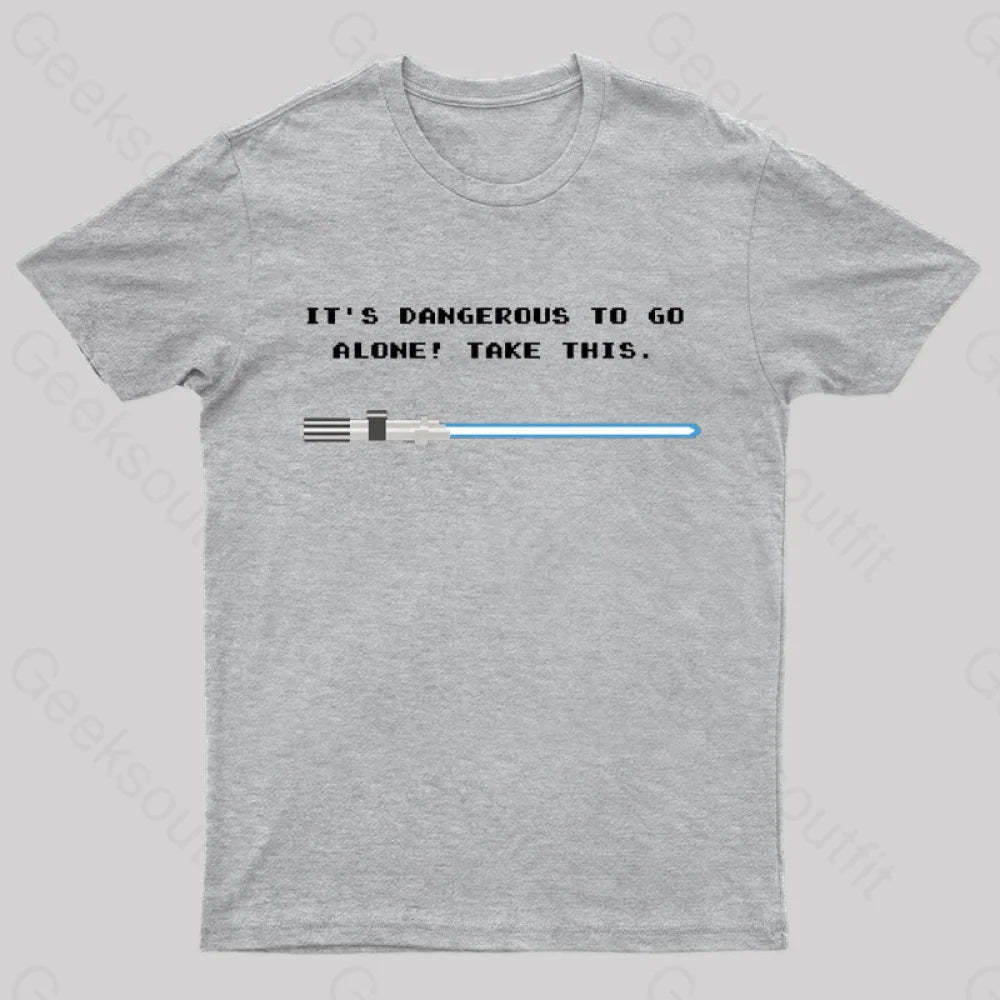 Take This Lightsaber Nerd T-Shirt Grey / S