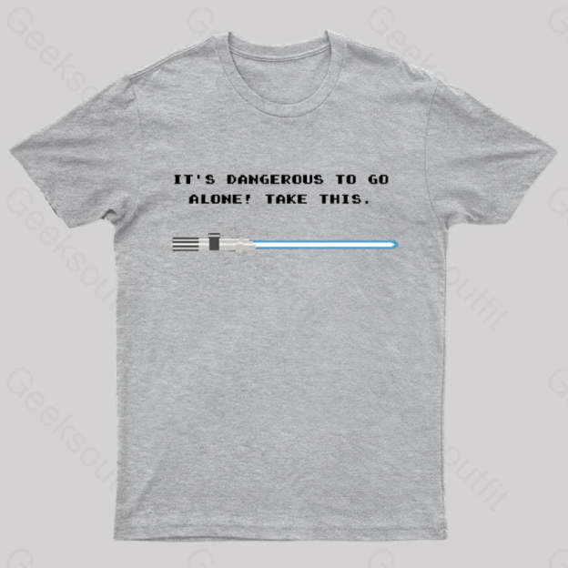 Take This Lightsaber Nerd T-Shirt Grey / S