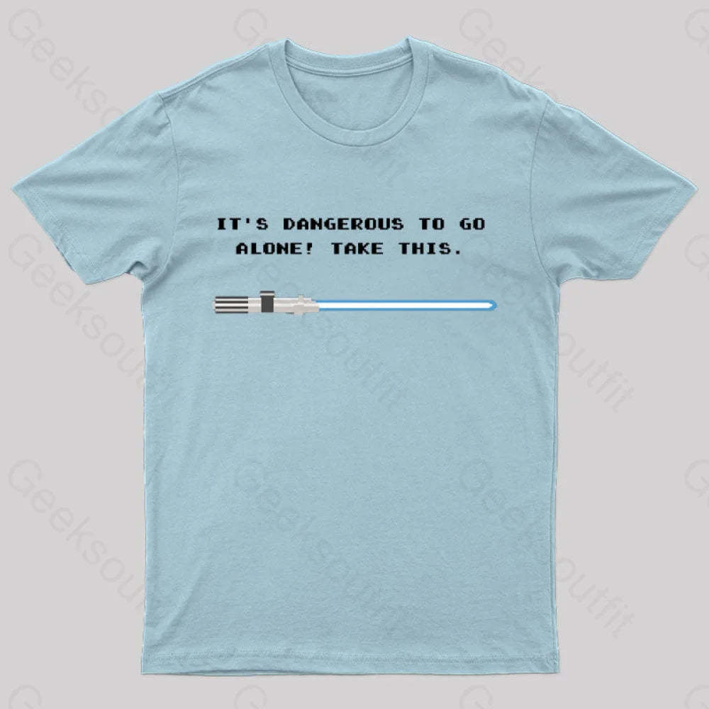 Take This Lightsaber Nerd T-Shirt Light Blue / S