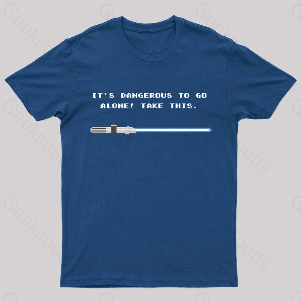 Take This Lightsaber Nerd T-Shirt Navy / S