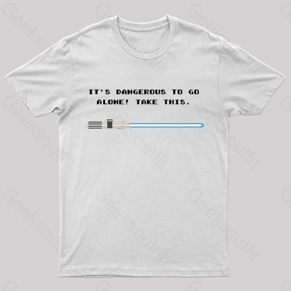 Take This Lightsaber Nerd T-Shirt White / S