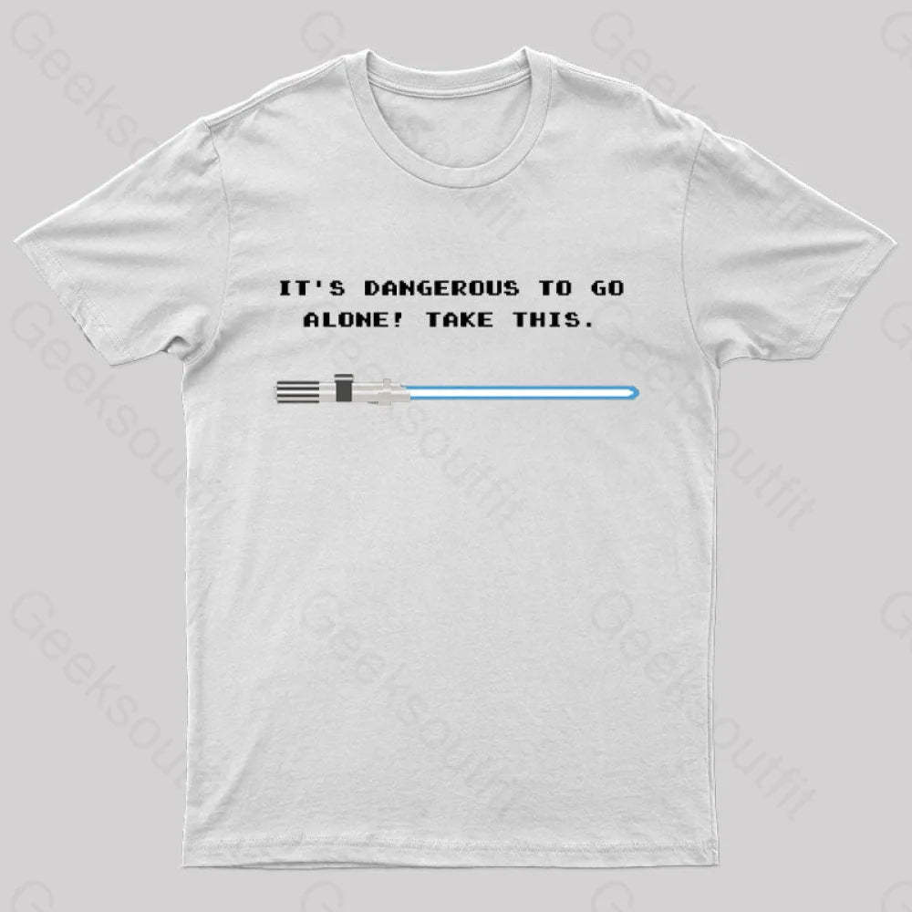 Take This Lightsaber Nerd T-Shirt White / S