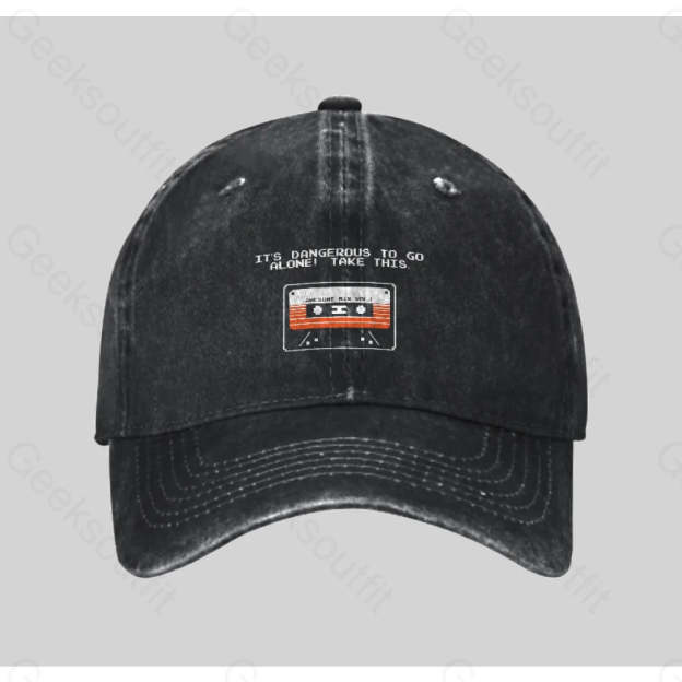 Take This Tape Washed Vintage Baseball Cap Black