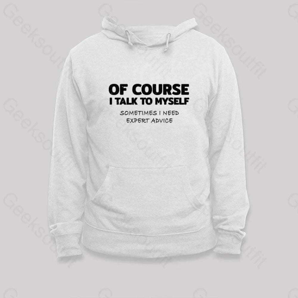 Talk To Myself Hoodie White / S