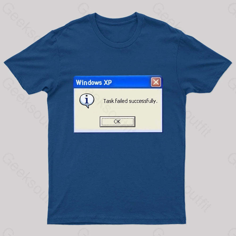 Task Failed Successfully Geek T-Shirt Navy / S