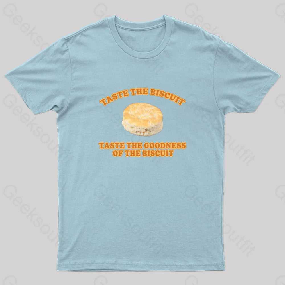 Taste The Goodness Of The Biscuit Nerd T-Shirt Light Blue / S