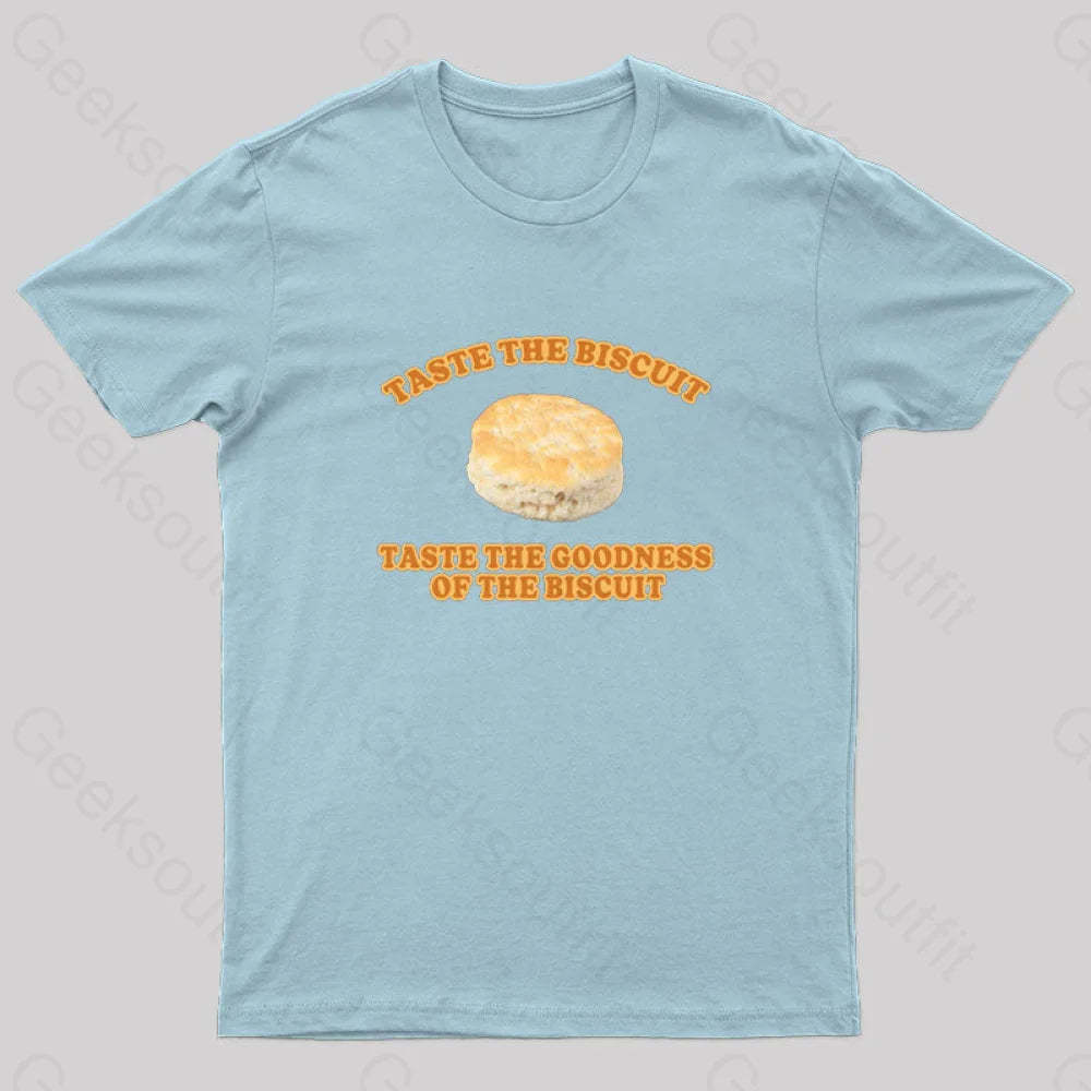 Taste The Goodness Of The Biscuit Nerd T-Shirt Light Blue / S