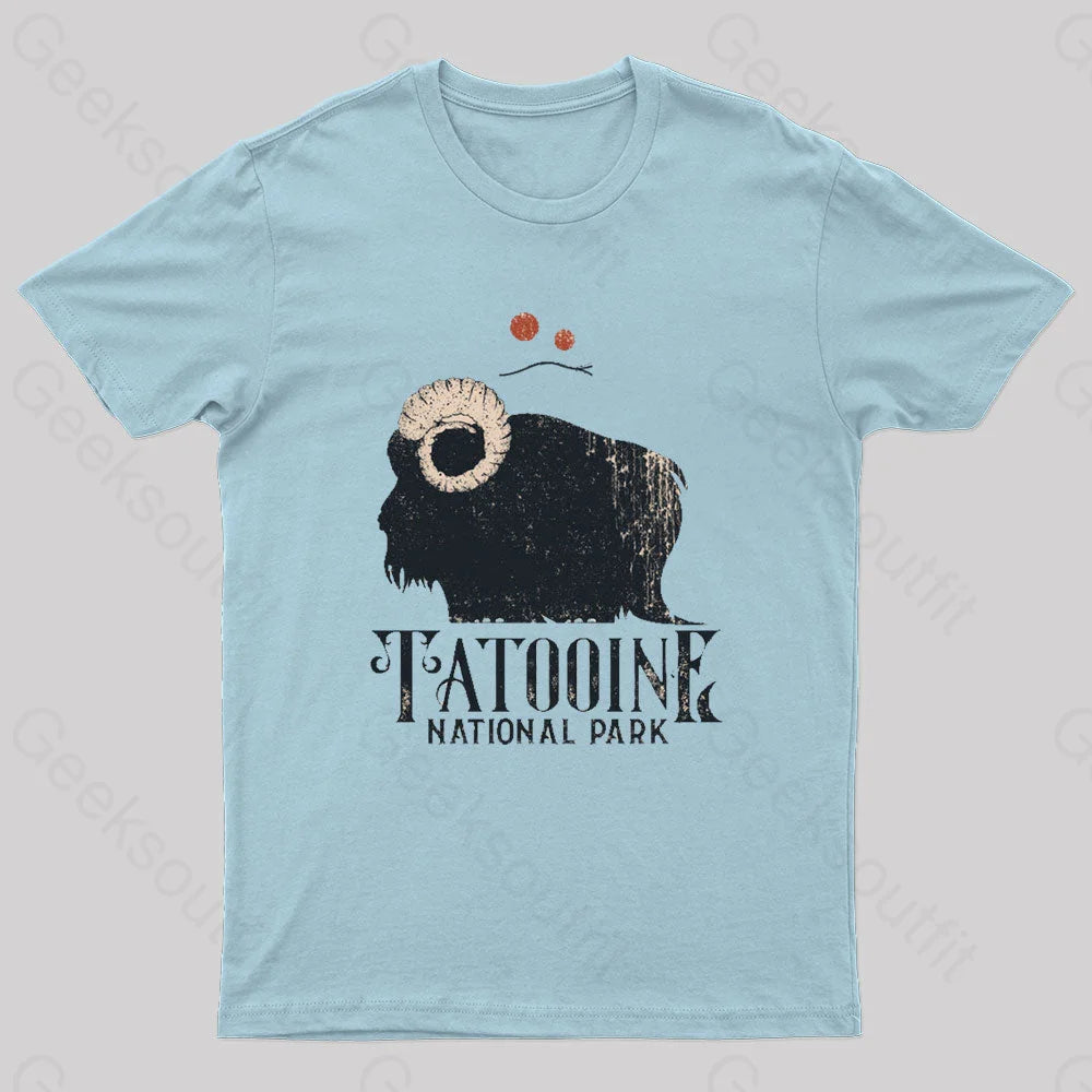 Tatooine National Park Geek T-Shirt Light Blue / S