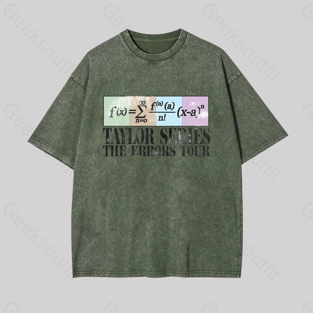 Taylor Series The Errors Tour Geek Washed T-Shirt Armygreen / S