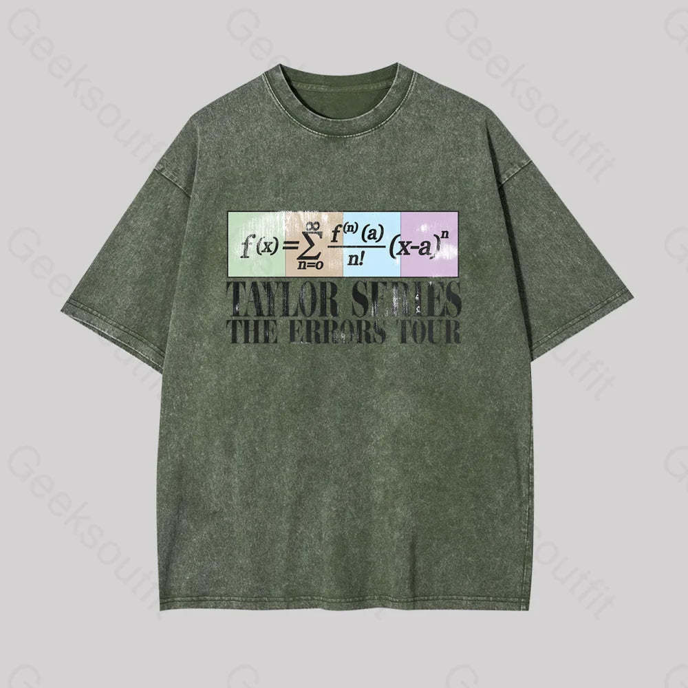 Taylor Series The Errors Tour Geek Washed T-Shirt Armygreen / S