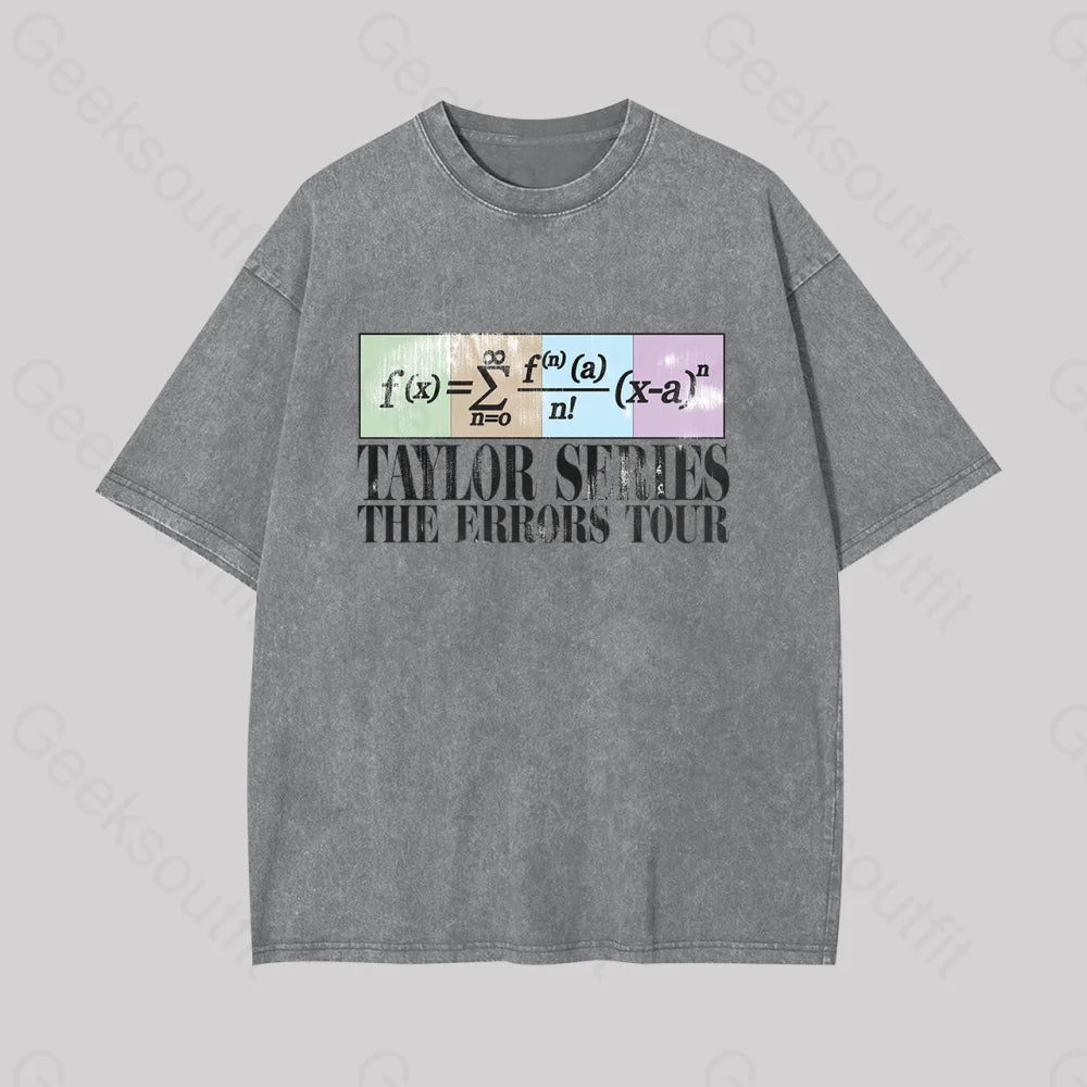 Taylor Series The Errors Tour Geek Washed T-Shirt Grey / S