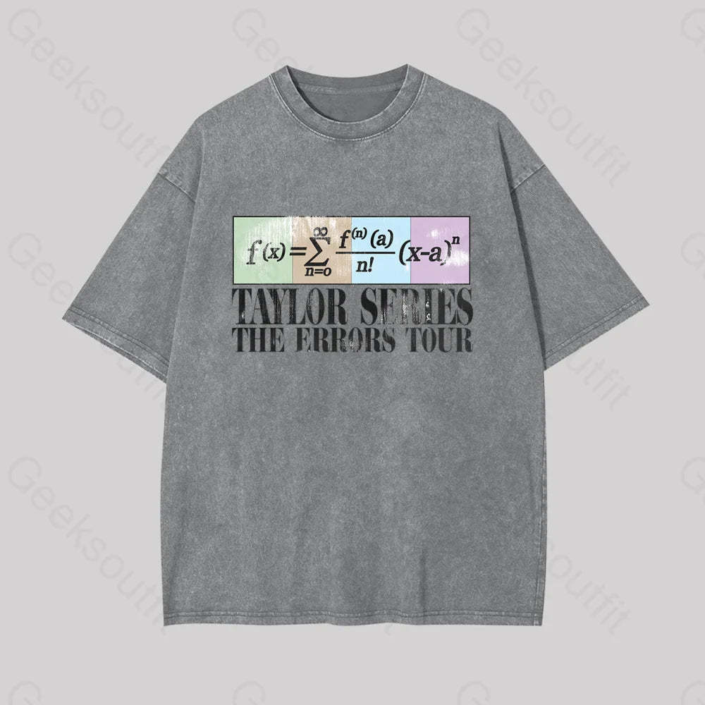 Taylor Series The Errors Tour Geek Washed T-Shirt Grey / S