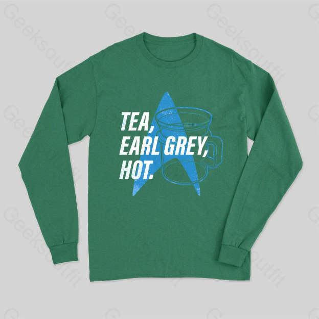Tea Earl Grey Hot Distressed Poster Tank Top Long Sleeve T-Shirt Green / S