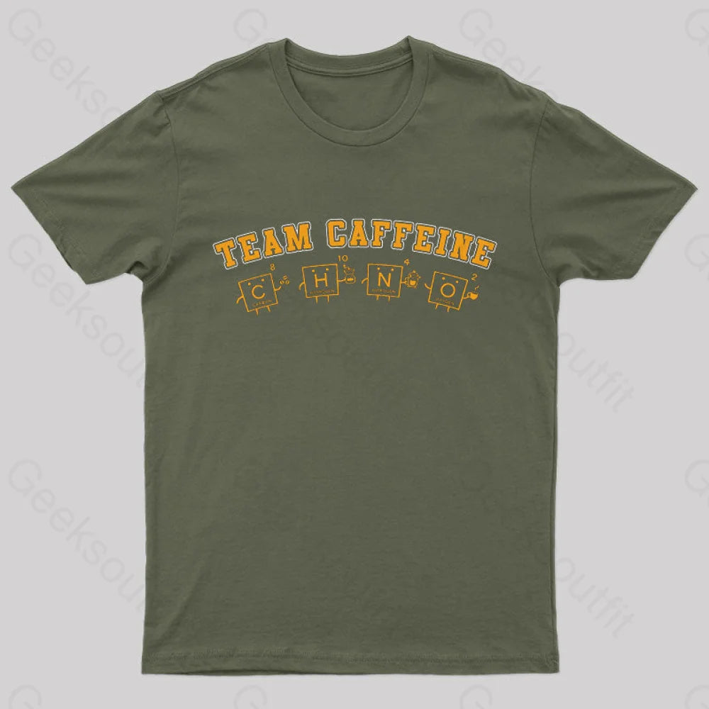 Team Caffeine Geek T-Shirt Army Green / S