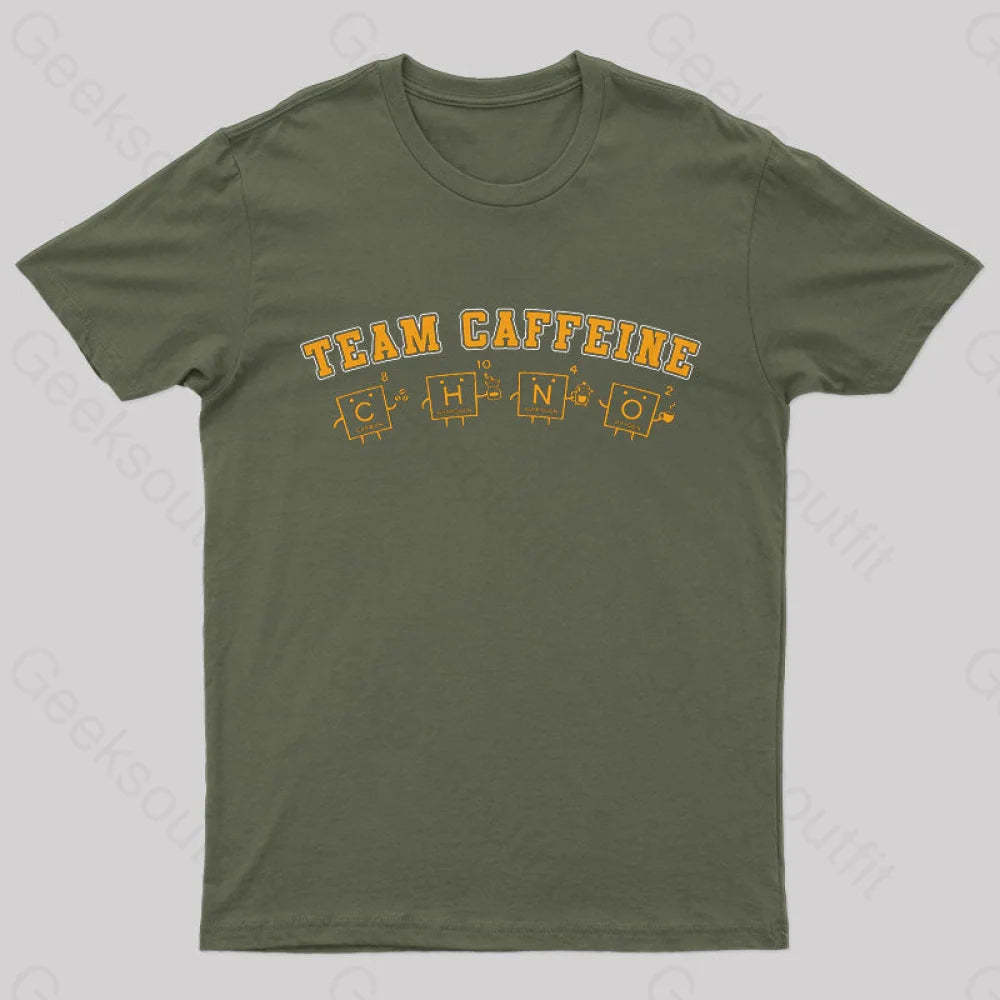 Team Caffeine Geek T-Shirt Army Green / S