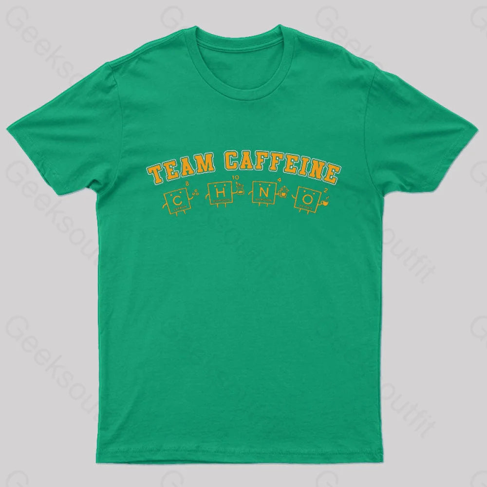 Team Caffeine Geek T-Shirt Green / S