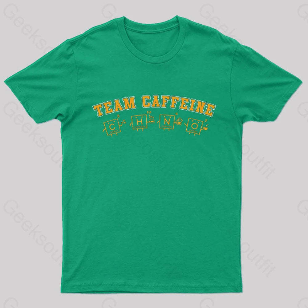 Team Caffeine Geek T-Shirt Green / S