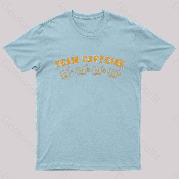 Team Caffeine Geek T-Shirt Light Blue / S