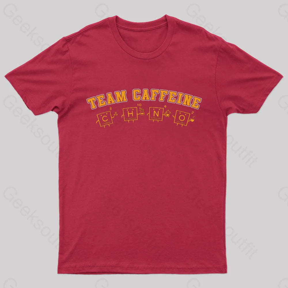 Team Caffeine Geek T-Shirt Red / S