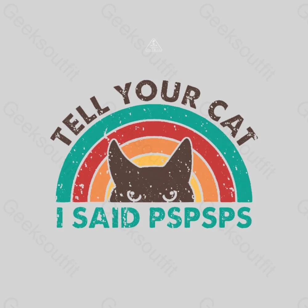 Tell Your Cat Top Retro Cat Rainbow T-shirt - Geeksoutfit