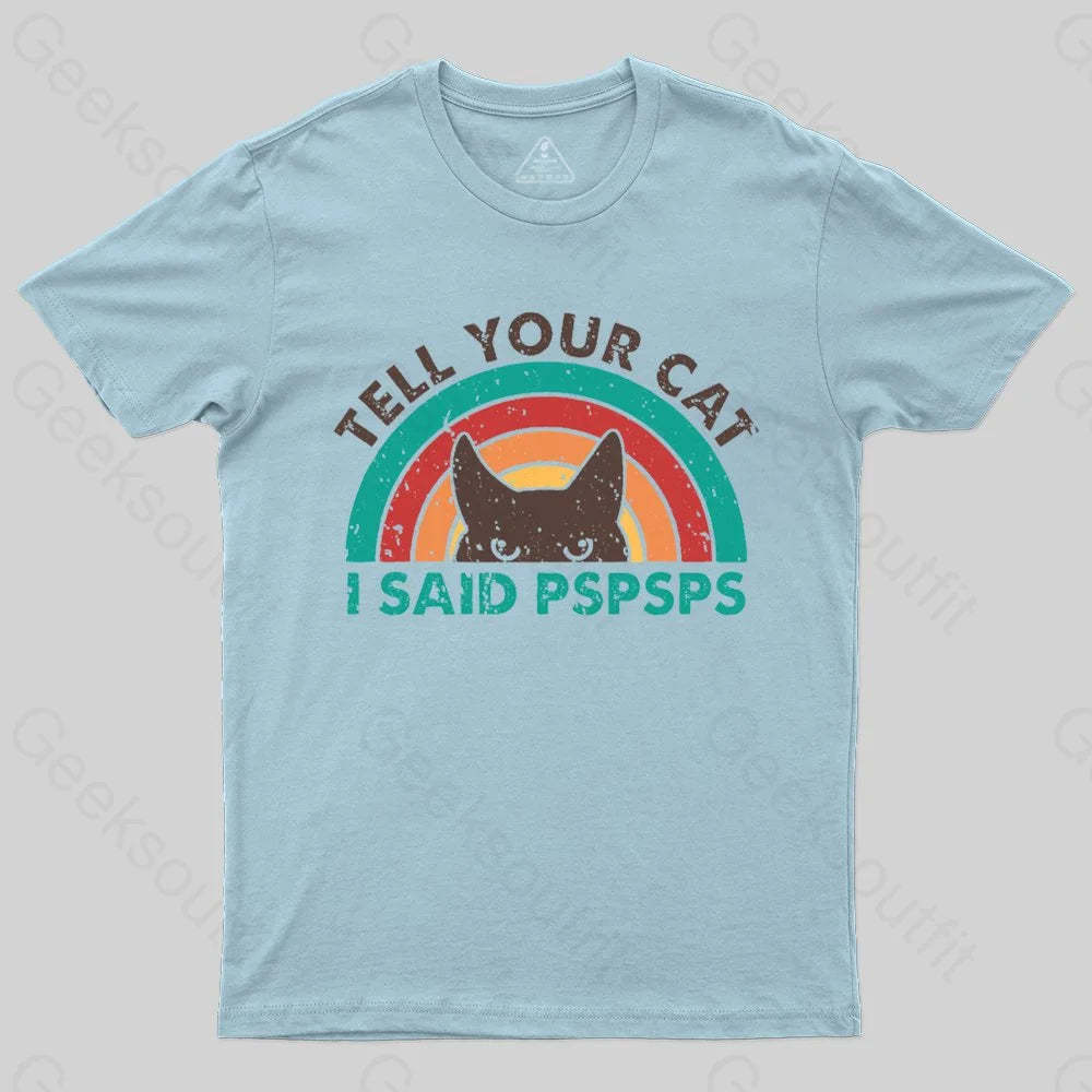 Tell Your Cat Top Retro Cat Rainbow T-shirt - Geeksoutfit