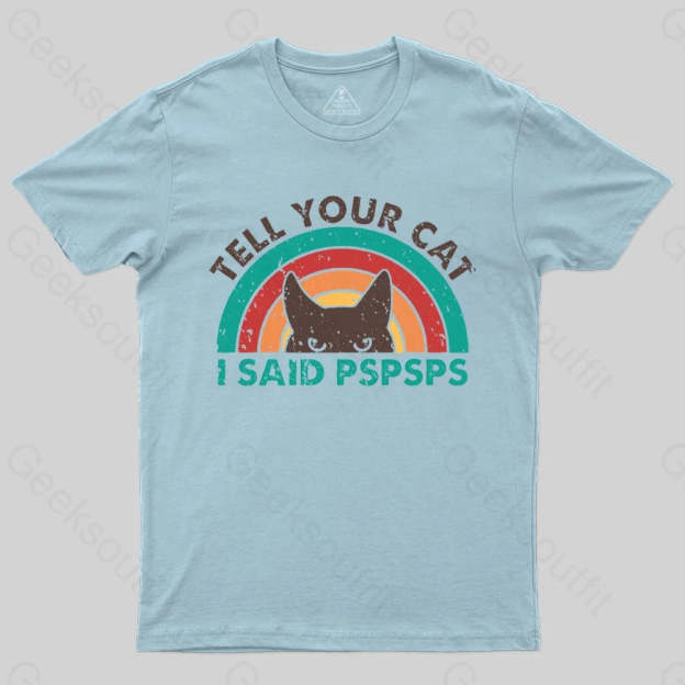 Tell Your Cat Top Retro Cat Rainbow T-shirt - Geeksoutfit