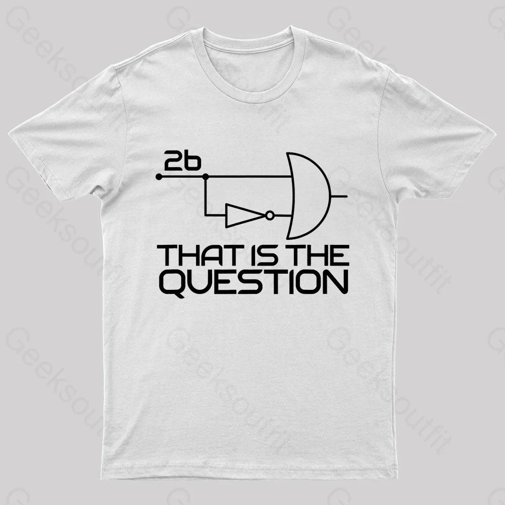 That Is The Question Nerd T-Shirt White / S