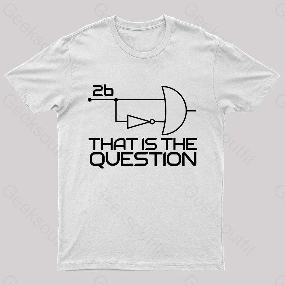 That Is The Question Nerd T-Shirt White / S