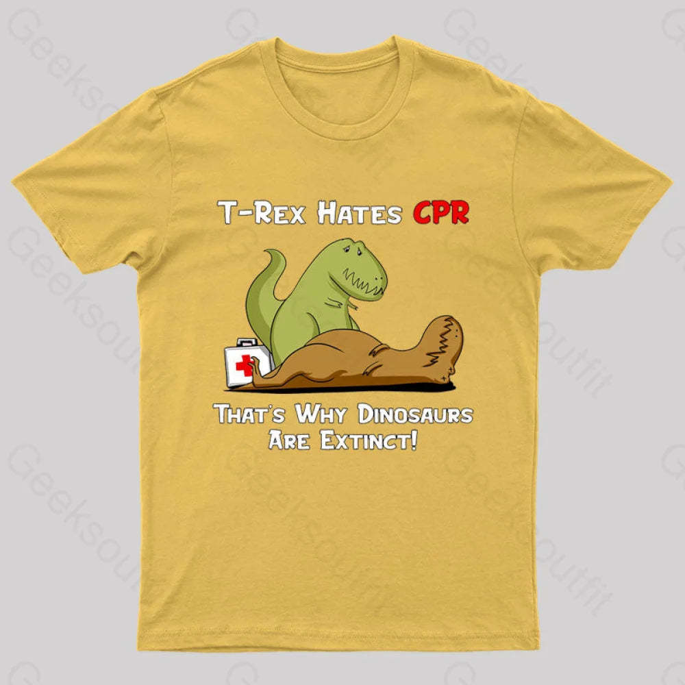 That Is Why Dinosaurs Are Extinct Nerd T-Shirt Yellow / S