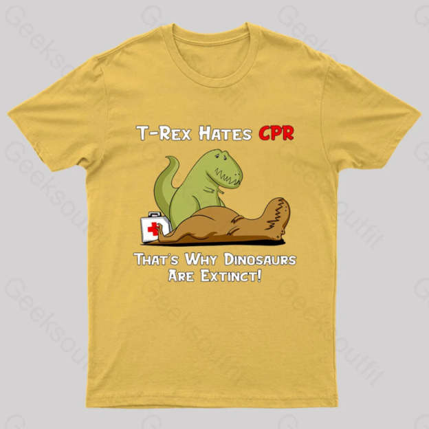 That Is Why Dinosaurs Are Extinct Nerd T-Shirt Yellow / S