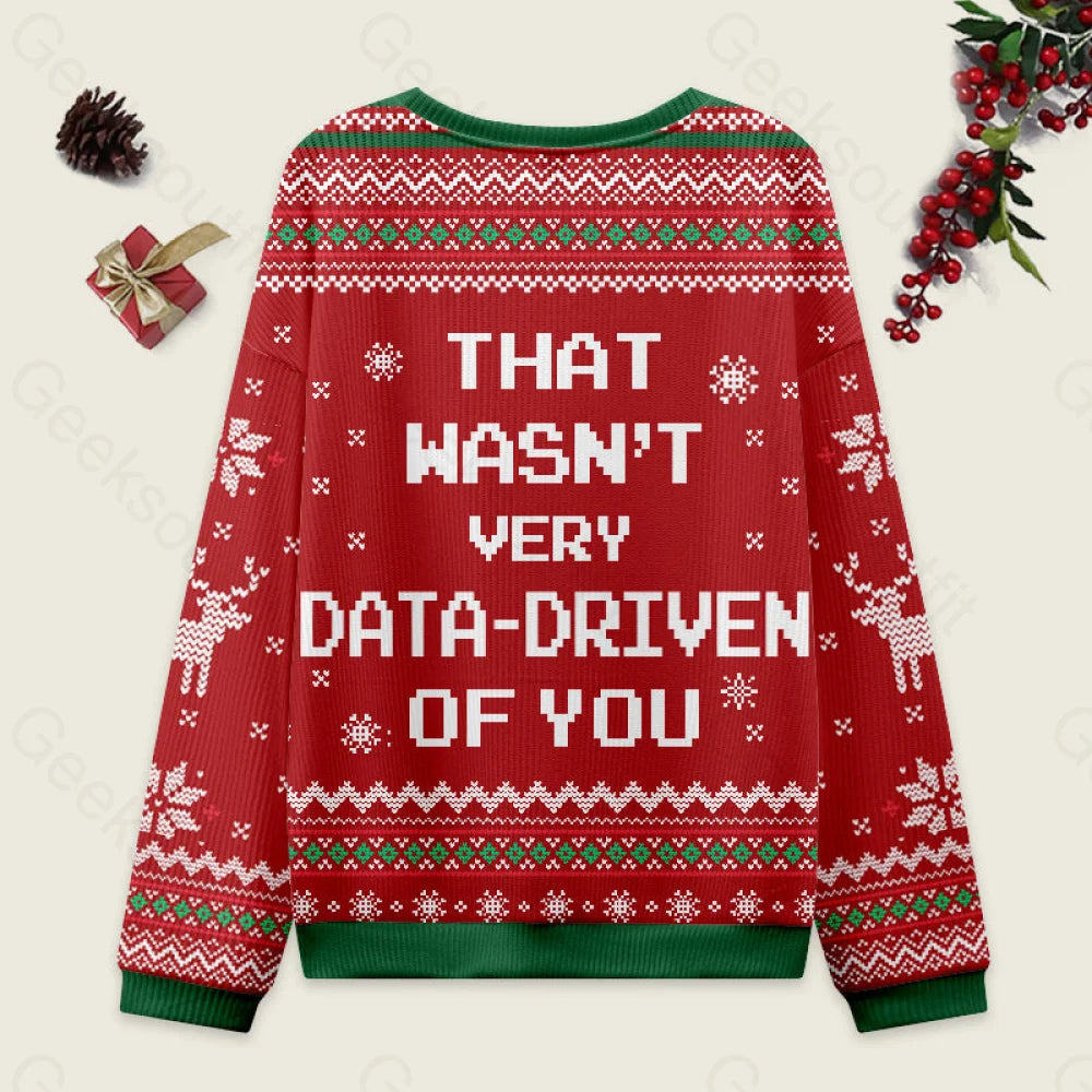 That Wasn’t Very Data Driven Of You Red Ugly Christmas Sweater Men’s Style-S