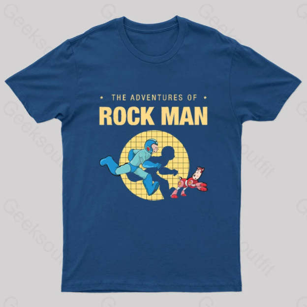 The Adventure Of Rockman Geek T-Shirt Navy / S