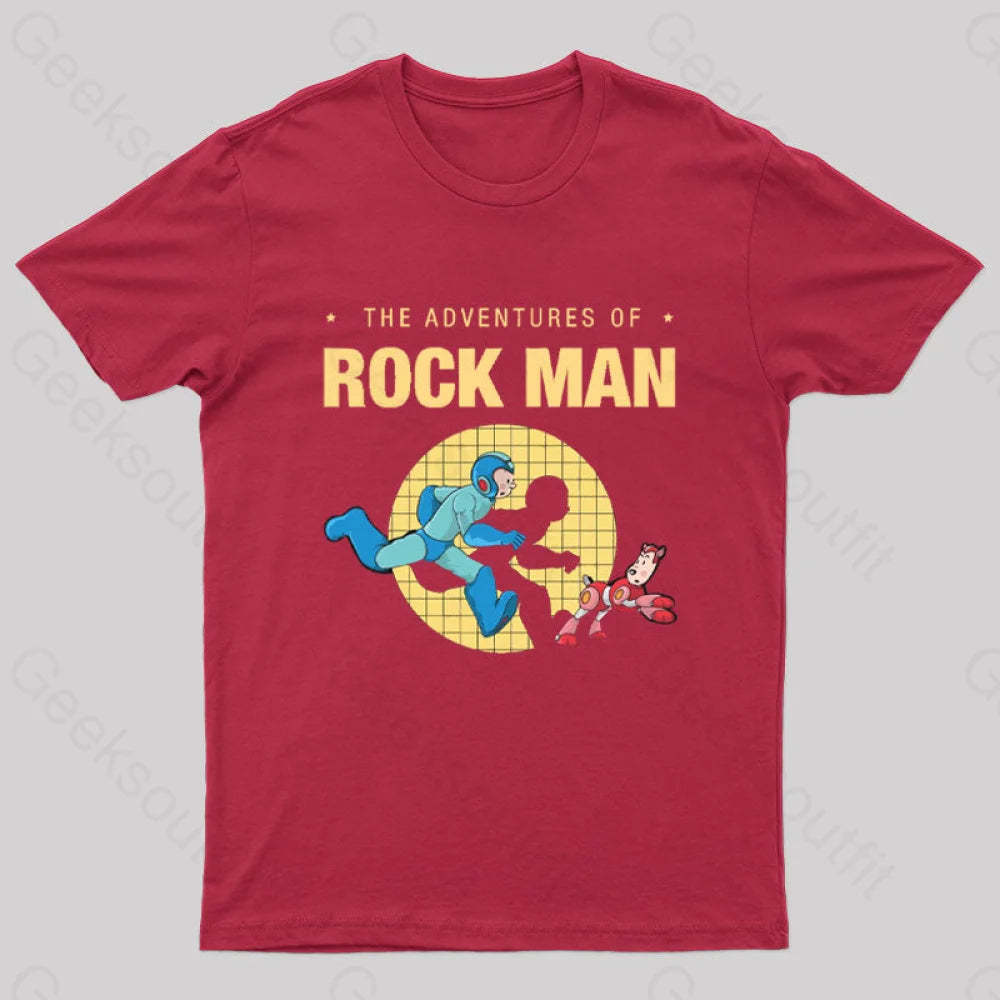 The Adventure Of Rockman Geek T-Shirt Red / S