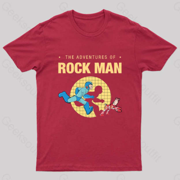 The Adventure Of Rockman Geek T-Shirt Red / S