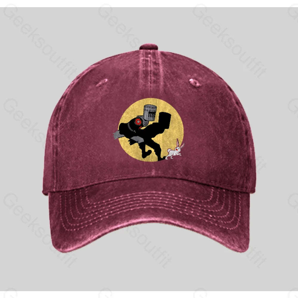 The Adventures Of The Black Knight Washed Vintage Baseball Cap Red